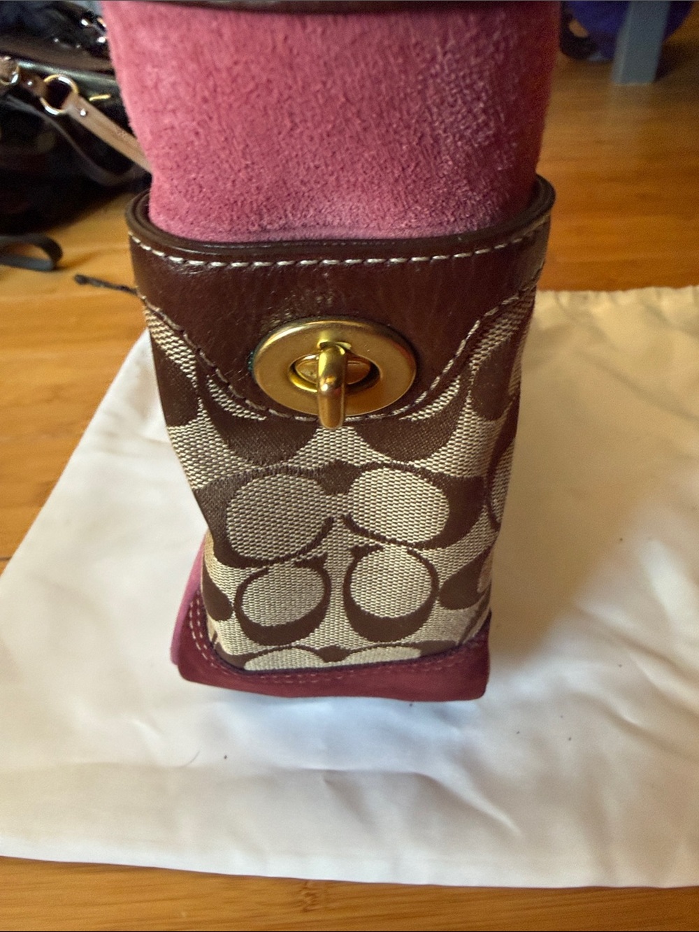 Coach Patchwork Tote in Brown, Pink, Gold, Tan & Cream - Picture 8 of 8